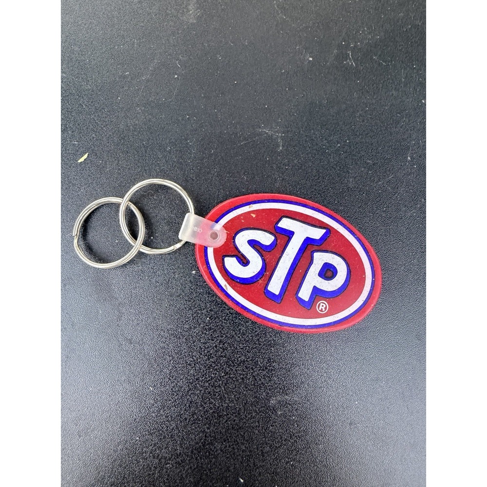 Vintage Stp Motor Oil Treatment Lubricants Fuel Additives Ad Keychain Red Oval